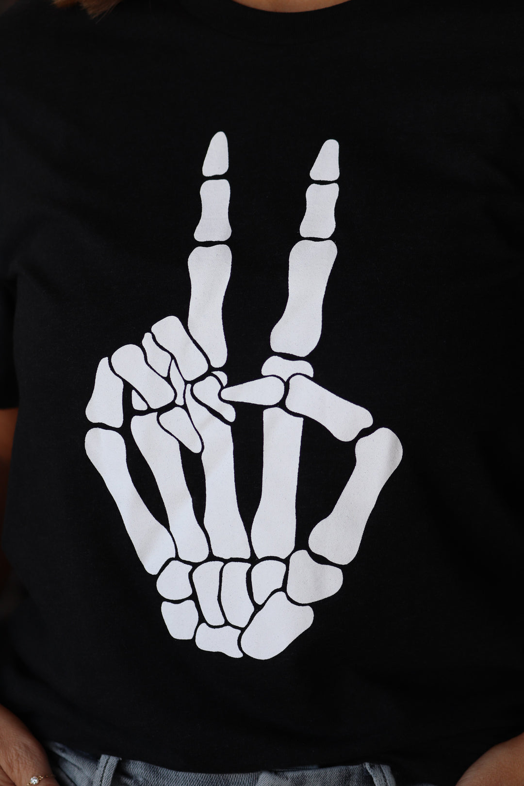 Skeleton Peace Tee - Black