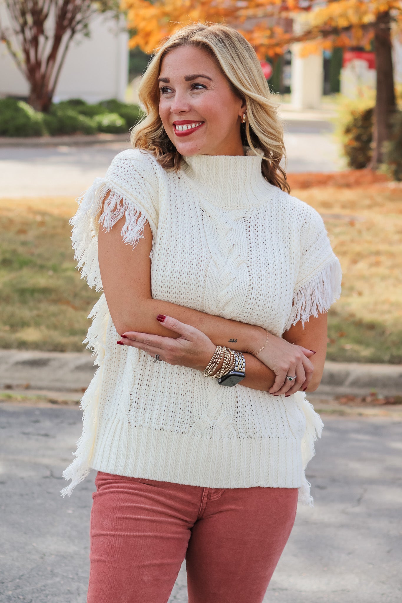 Fringe sweater clearance vest