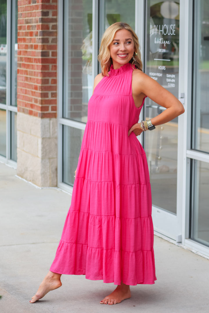 Tiered Maxi Dress - Pink