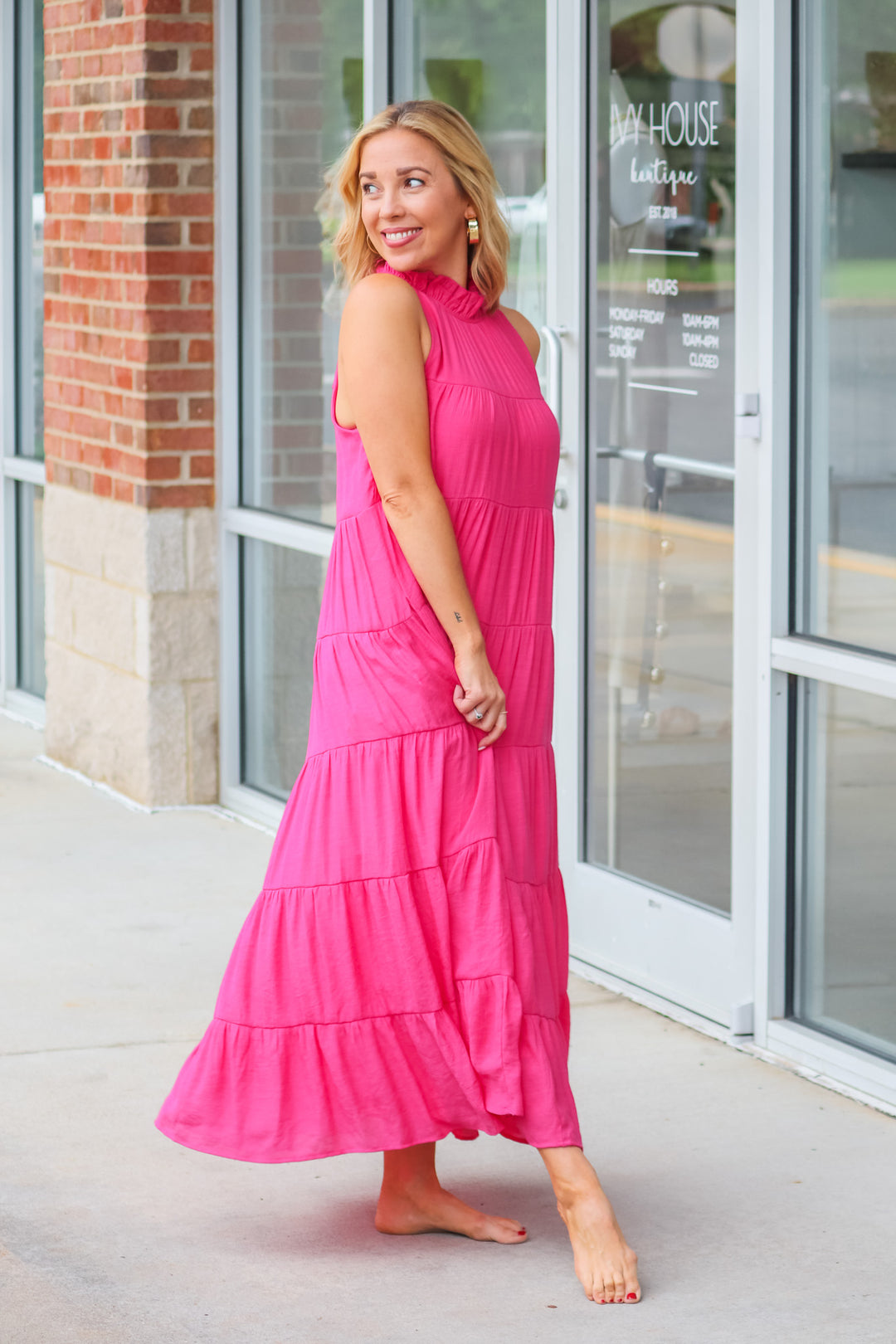 Tiered Maxi Dress - Pink