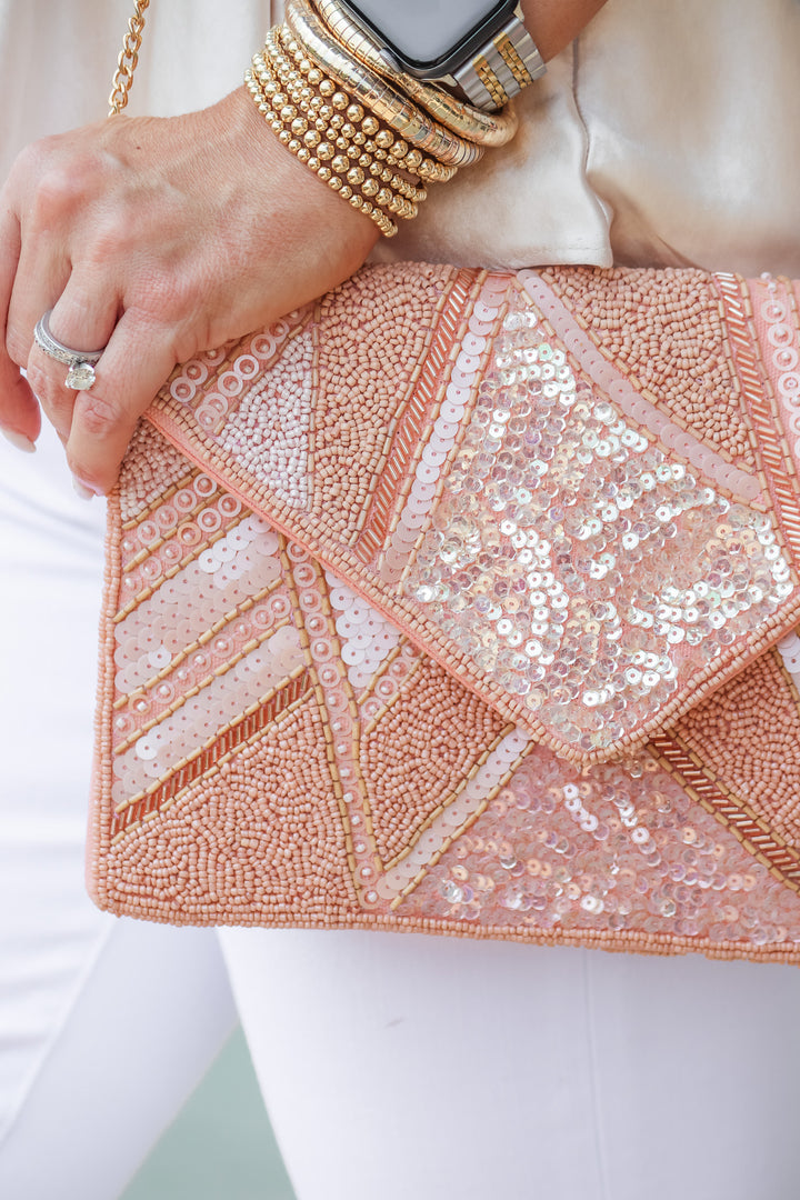 Blush Beaded Crossbody
