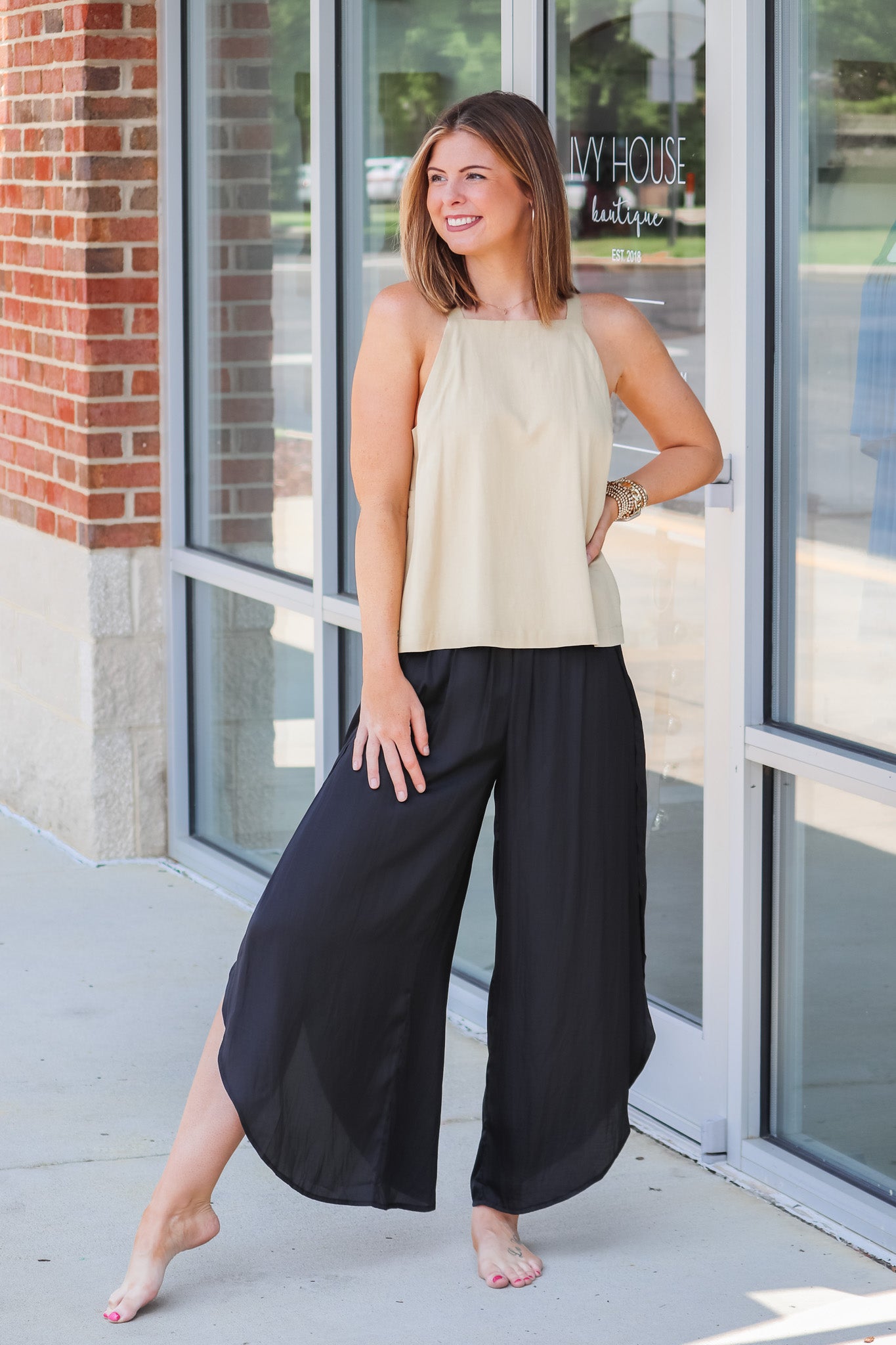 Date Night Style: Navy Wrap-Top Blouse — bows & sequins
