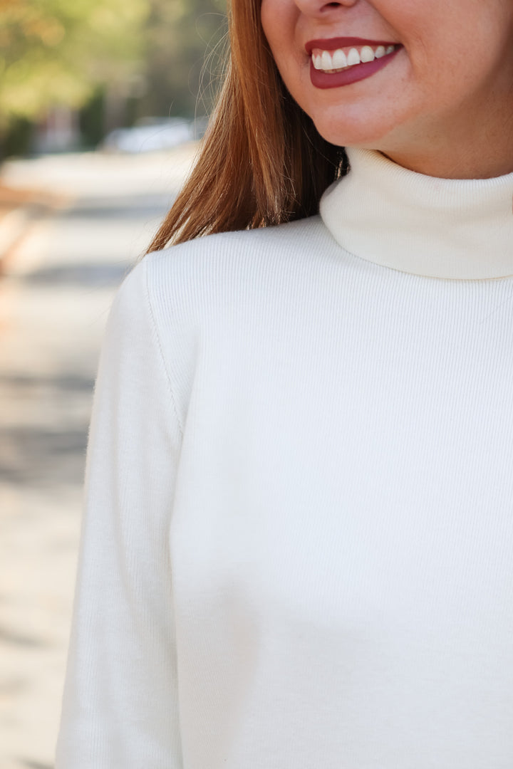 Asymmetrical Hem Sweater - Cream