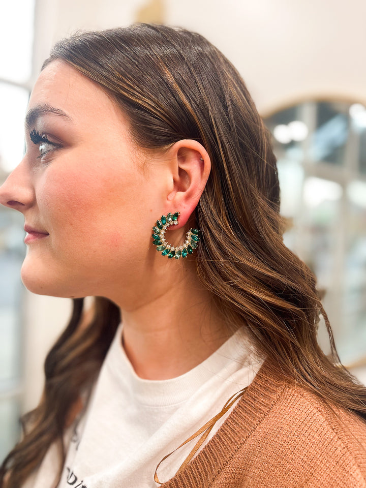 Studded Earrings - Green
