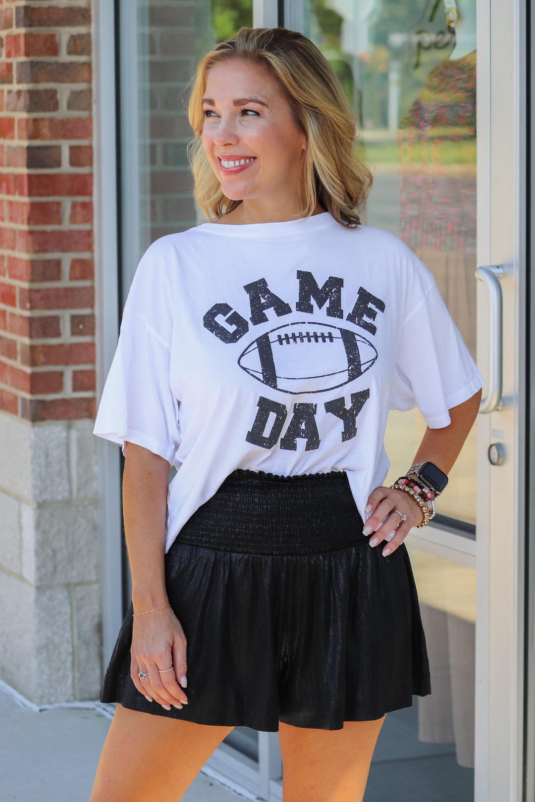 Game Day Cropped Tee - White