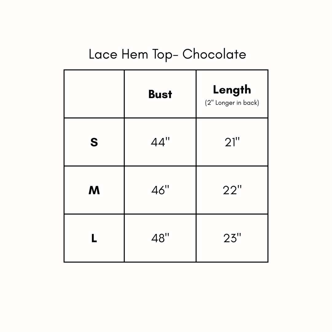 Lace Hem Top - Chocolate