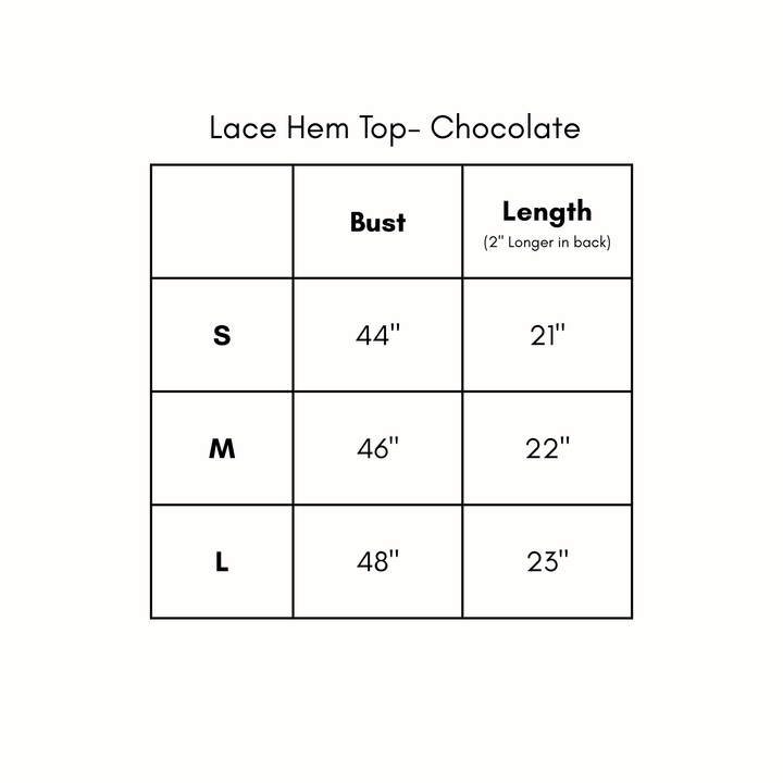Lace Hem Top - Chocolate
