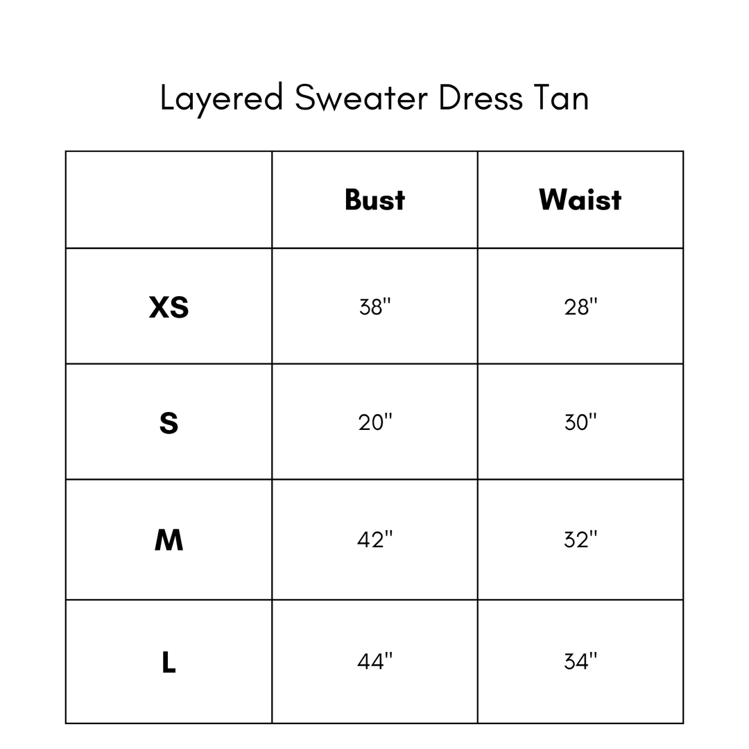Layered Sweater Dress - Tan