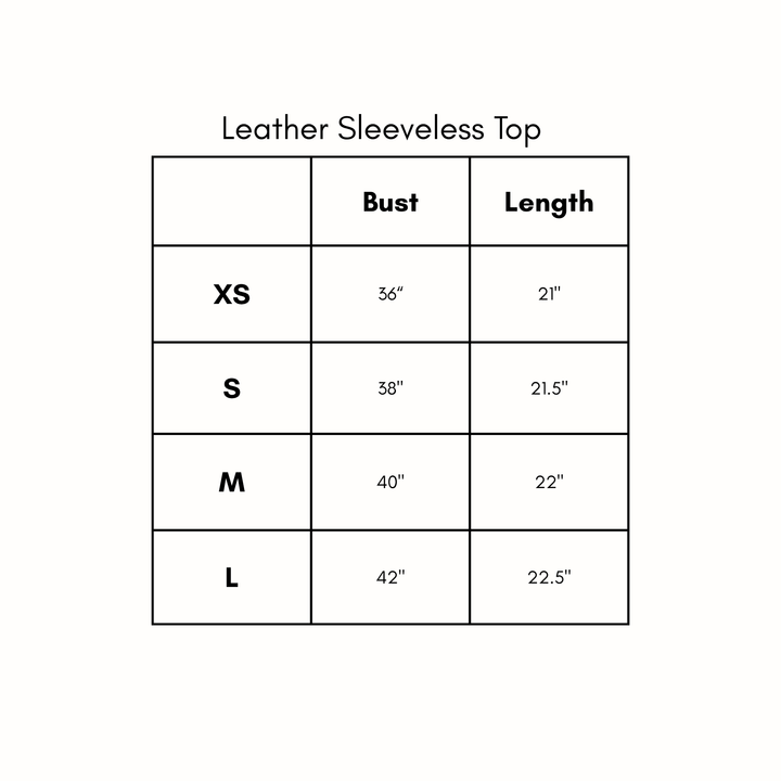 Leather Sleeveless Top - Black