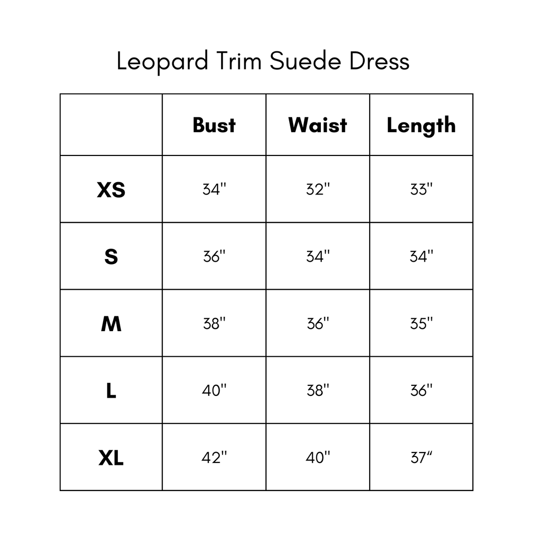 Leopard Trim Suede Dress