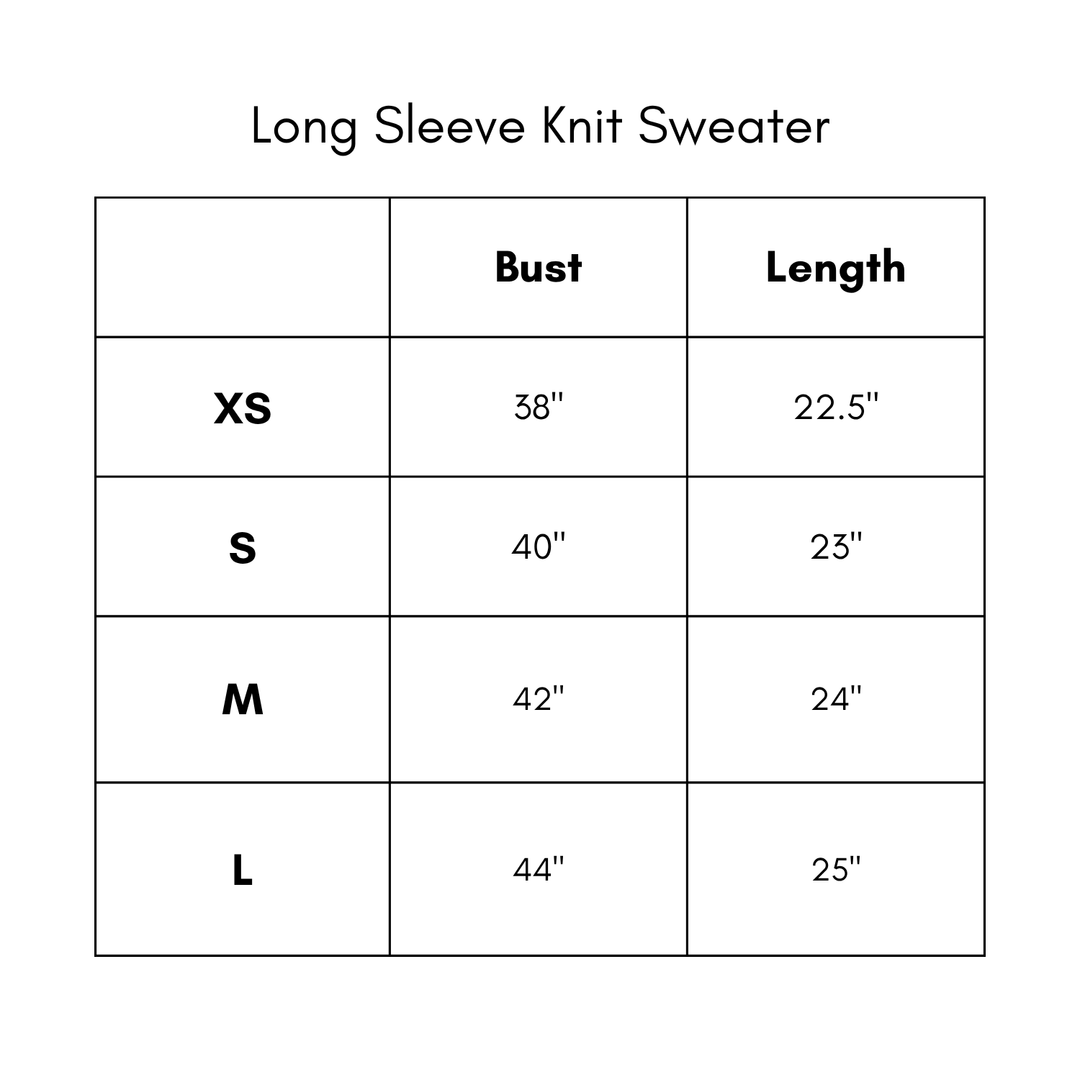 Long Sleeve Knit Sweater - Tan