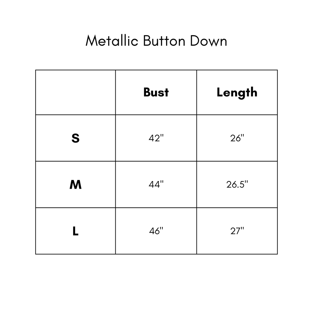 Metallic Button Down Top - Taupe