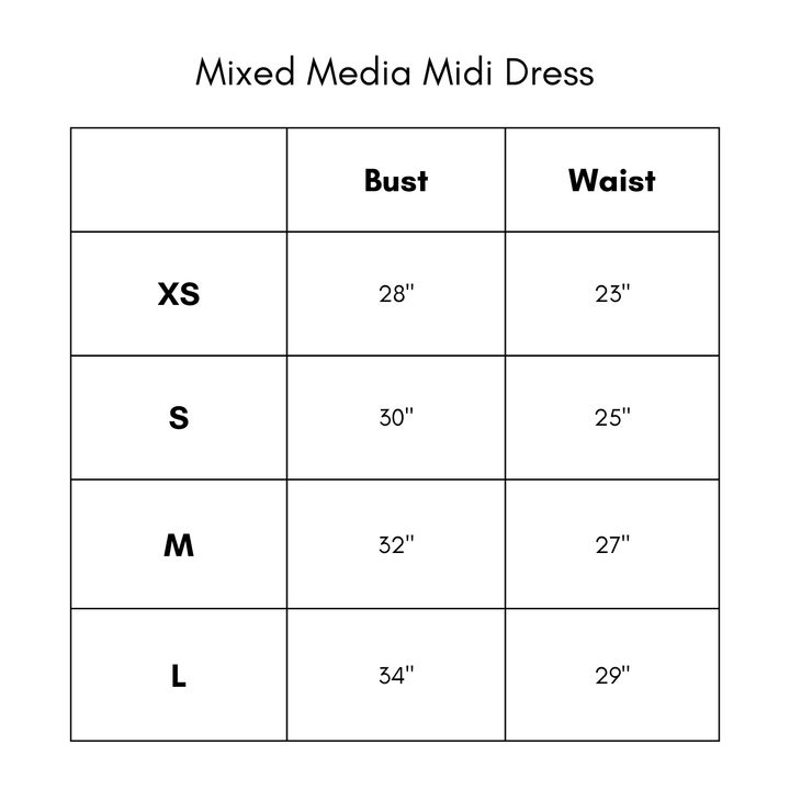 Mixed Media Midi Dress - White