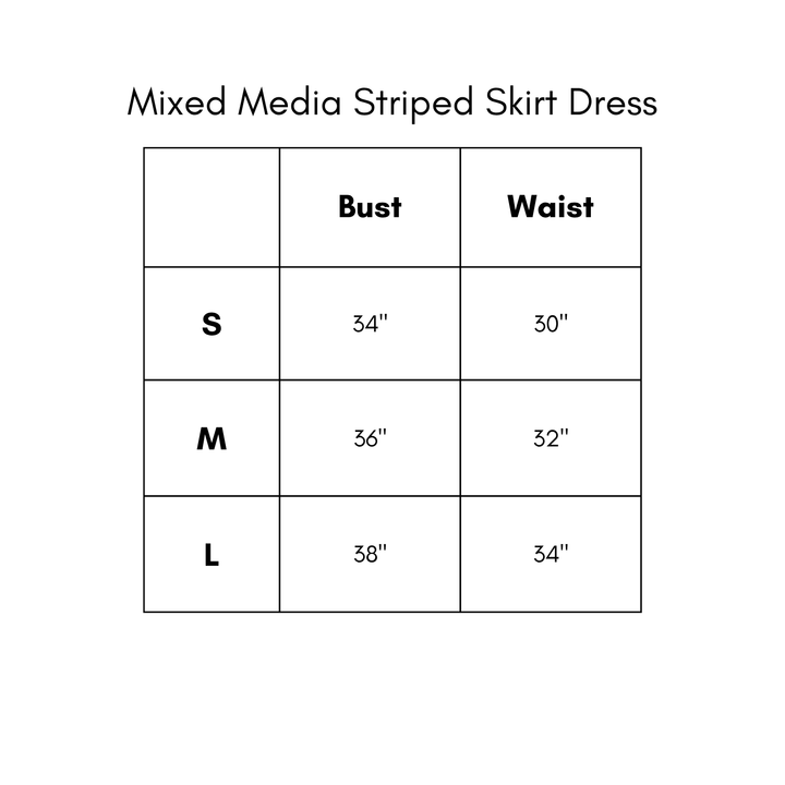 Mixed Media Striped Skirt Dress - Navy