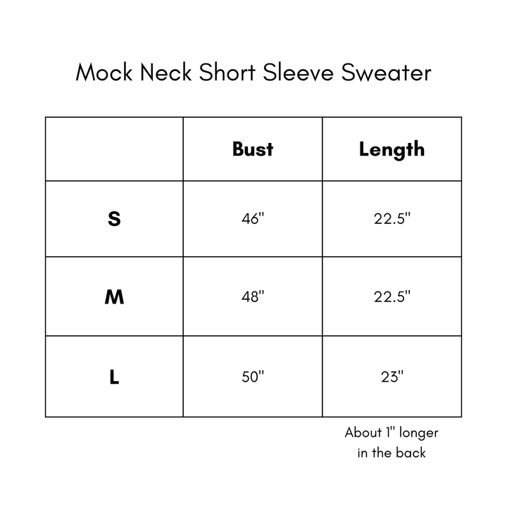 Mock Neck Short Sleeve Sweater