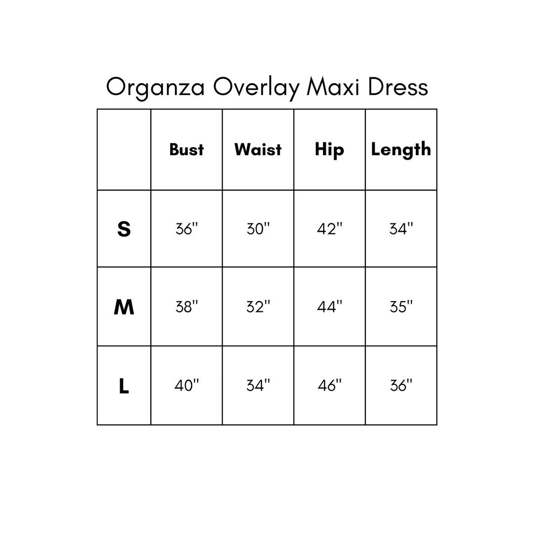 Organza Overlay Maxi Dress - Burgundy
