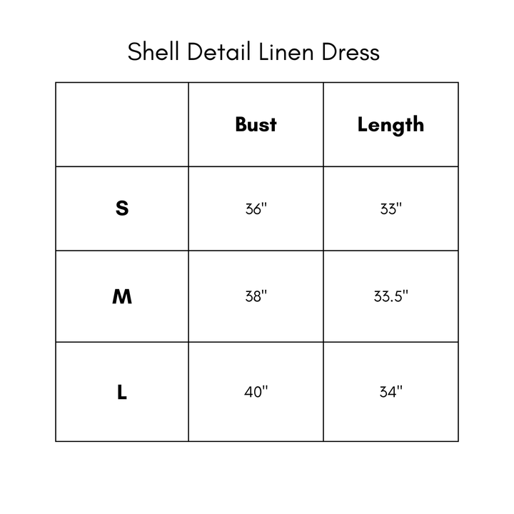 Shell Detail Linen Dress - Off White