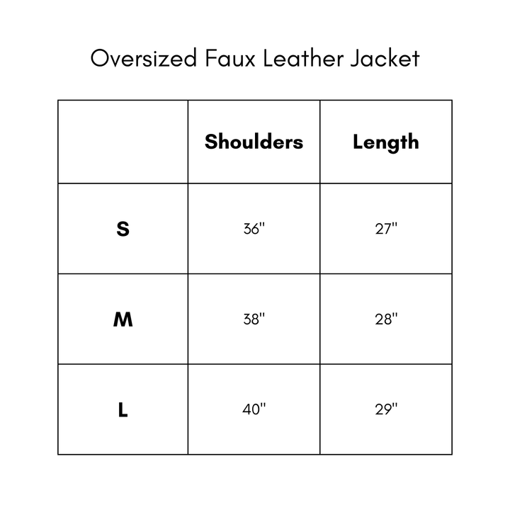 Oversized Faux Leather Jacket - Beige