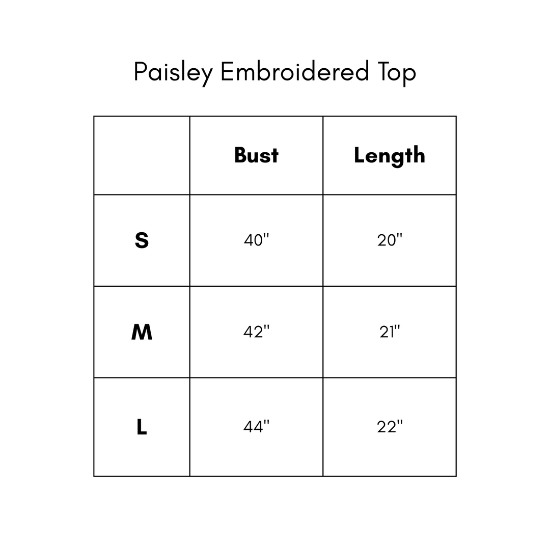 Paisley Embroidered Top - Pink