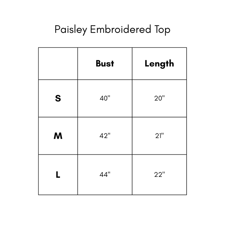 Paisley Embroidered Top - Pink