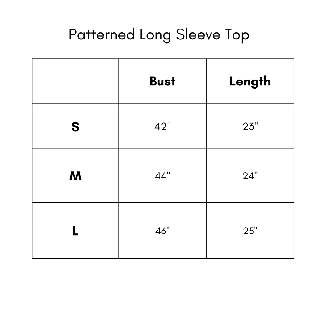 Patterned Long Sleeve Top