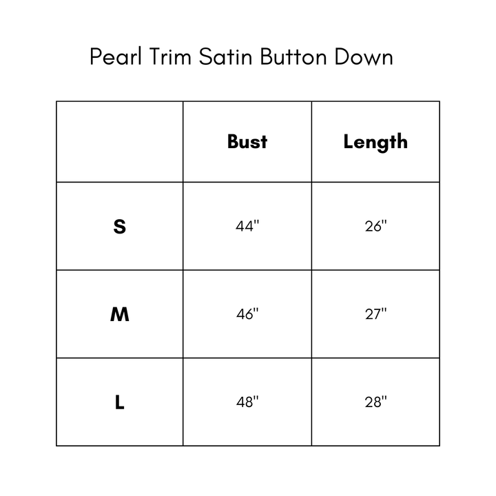 Pearl Trim Satin Button Down - White