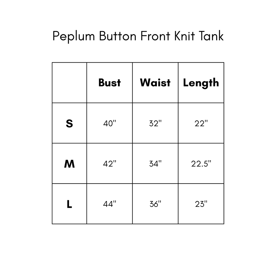 Peplum Button Front Knit Tank - Off White