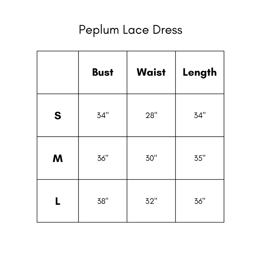 Peplum Lace Dress - Light Blue