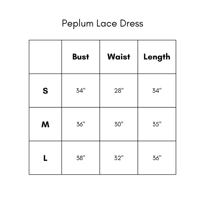 Peplum Lace Dress - Light Blue