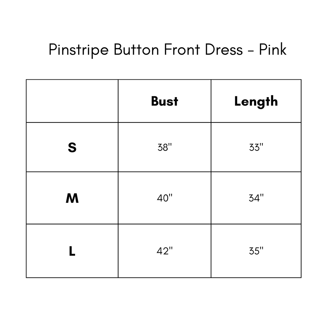 Pinstripe Button Front Dress - Pink