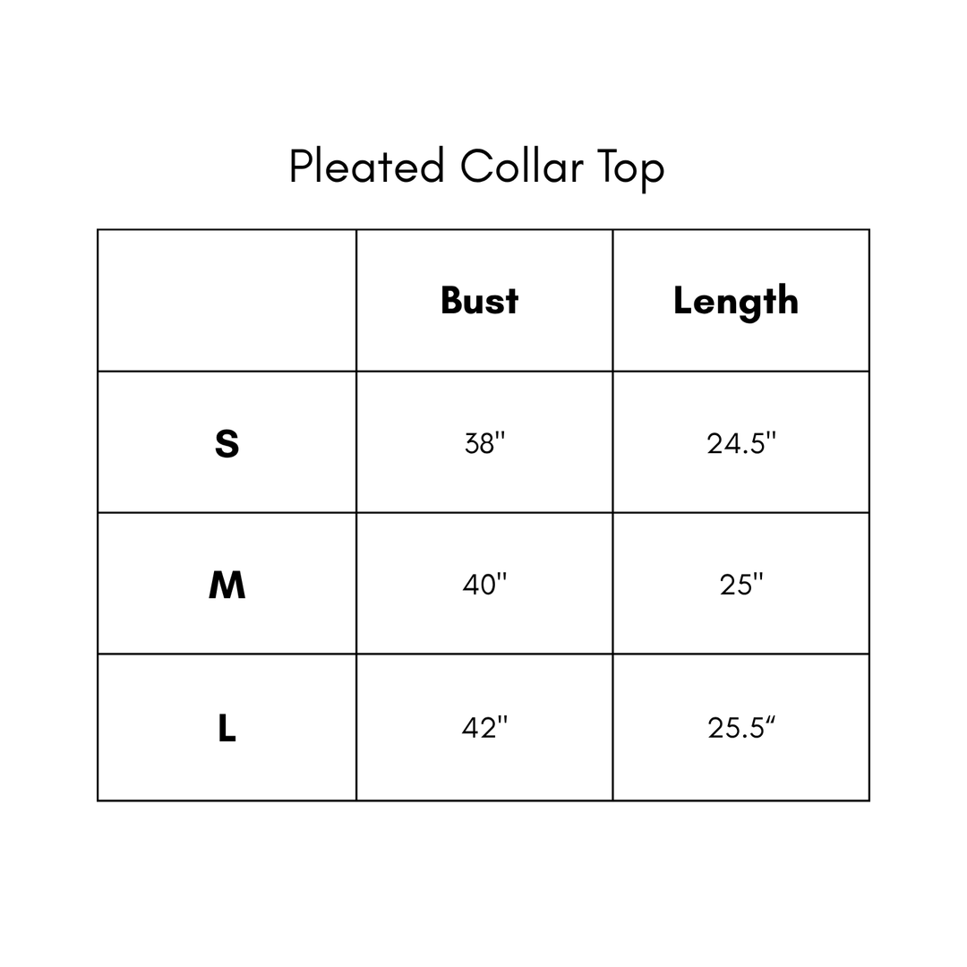 Pleated Collar Top - Blue