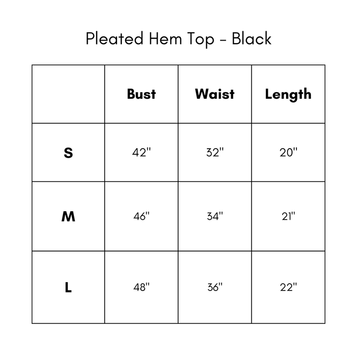 Pleated Hem Top - Black
