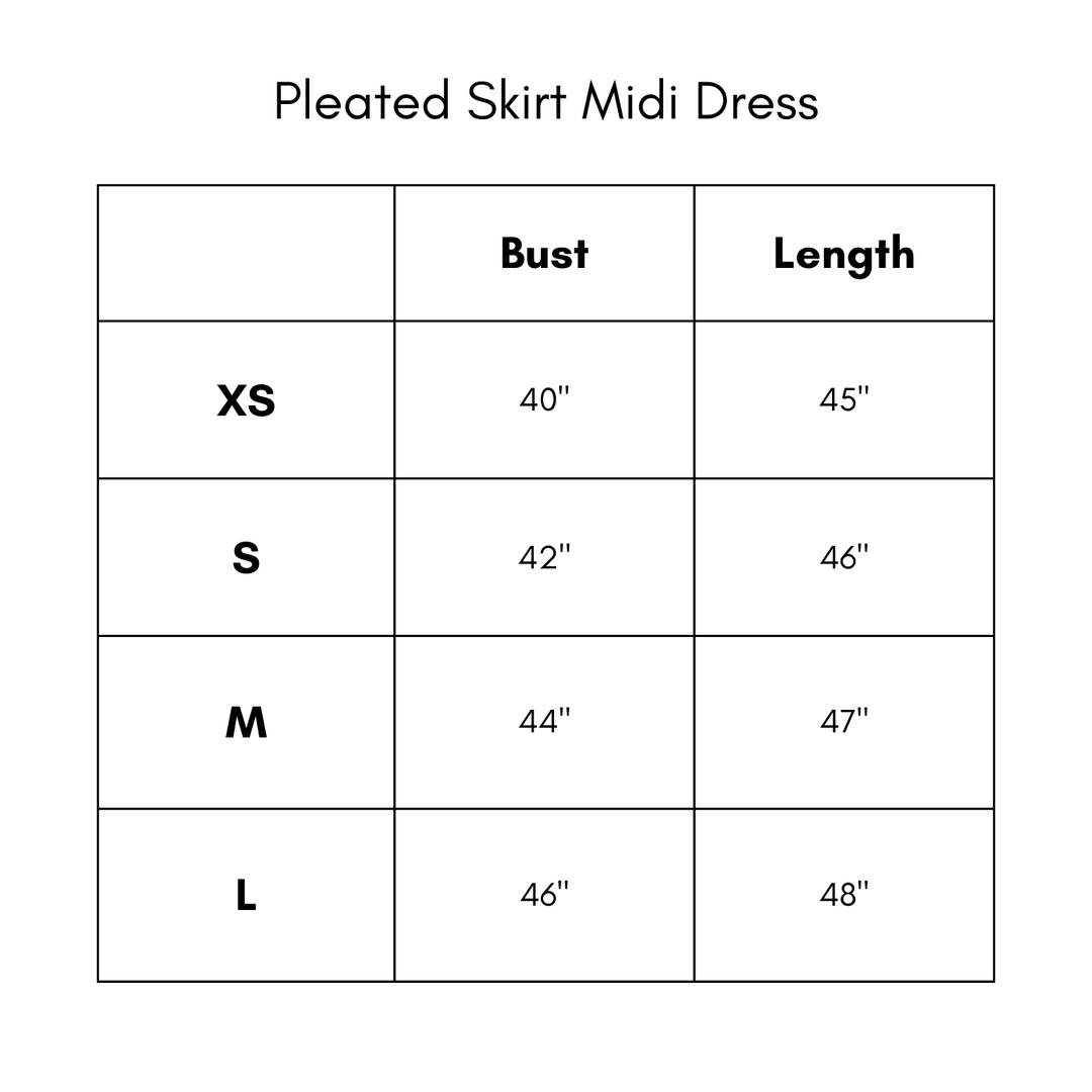 Pleated Skirt Midi Dress - Natural
