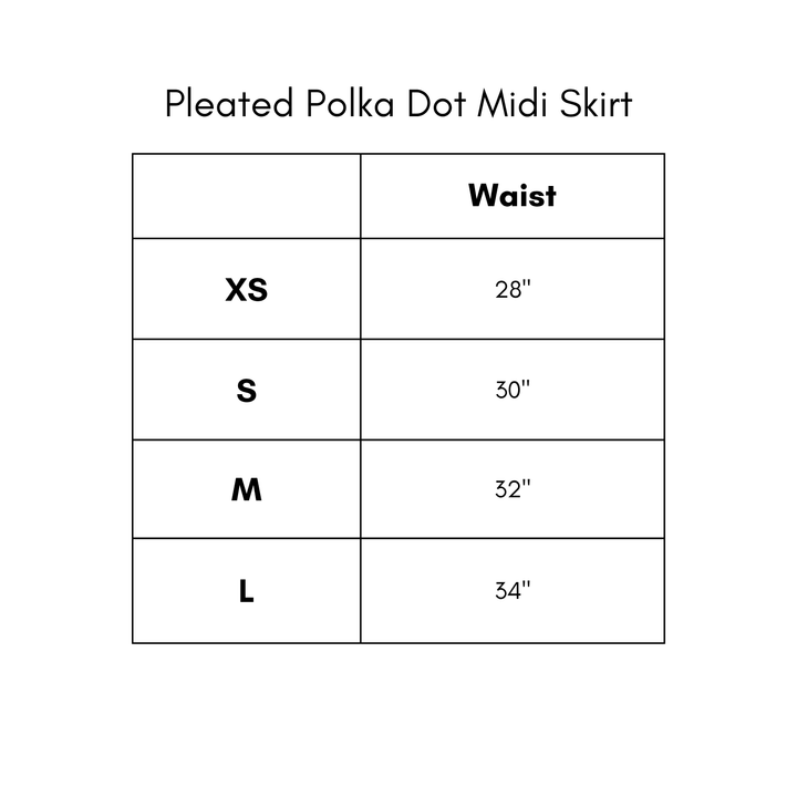 Pleated Polka Dot Midi Skirt - Brown