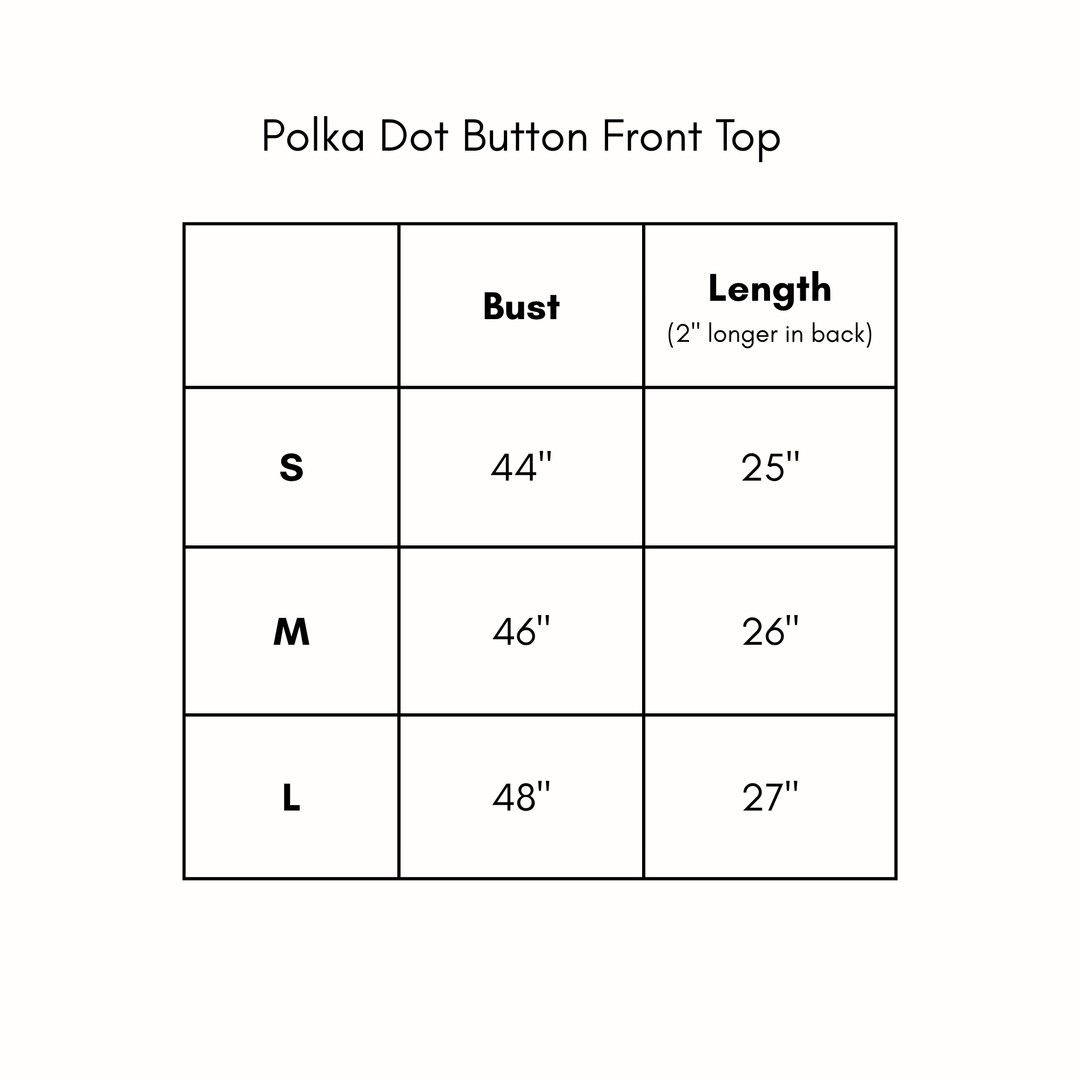 Polka Dot Button Front Top - Ecru