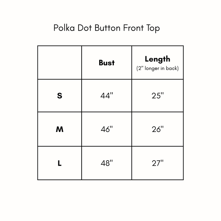 Polka Dot Button Front Top - Ecru