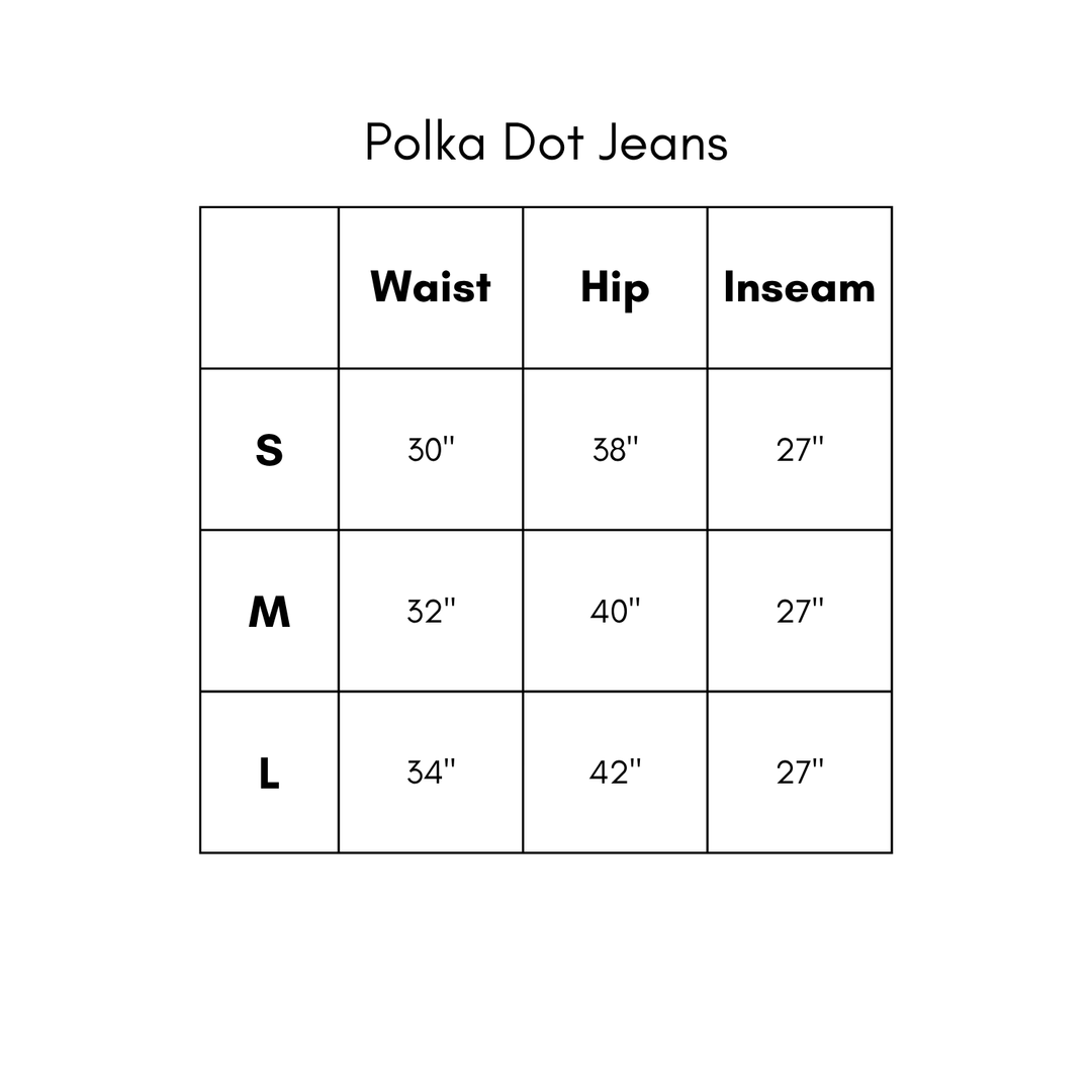 Polka Dot Jeans - Burgundy