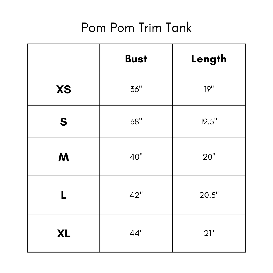 Pom Pom Trim Tank - Pink