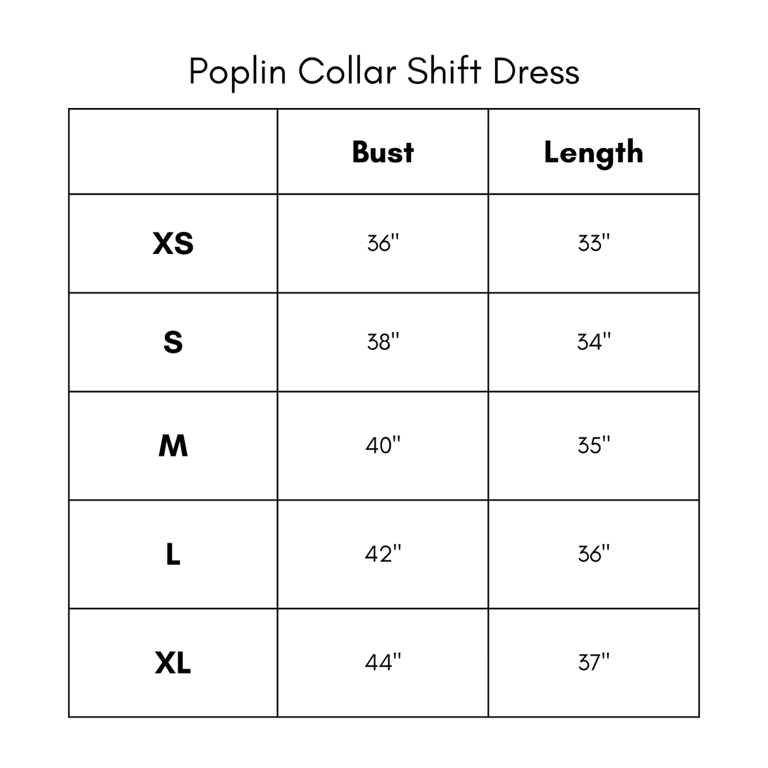 Poplin Collar Shift Dress - Red