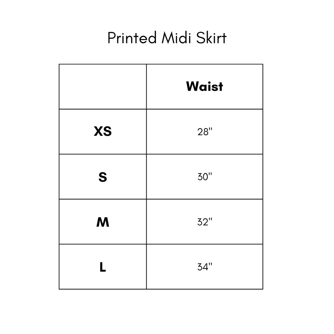 Printed Midi Skirt - Blue