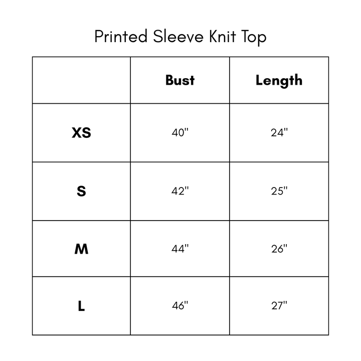 Printed Sleeve Knit Top