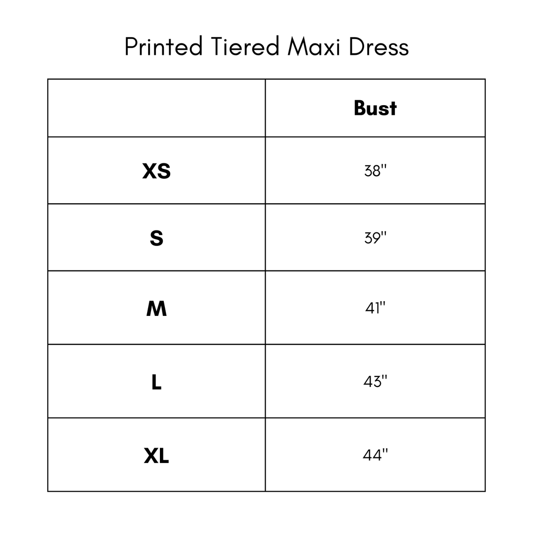 Printed Tiered Maxi Dress - Red