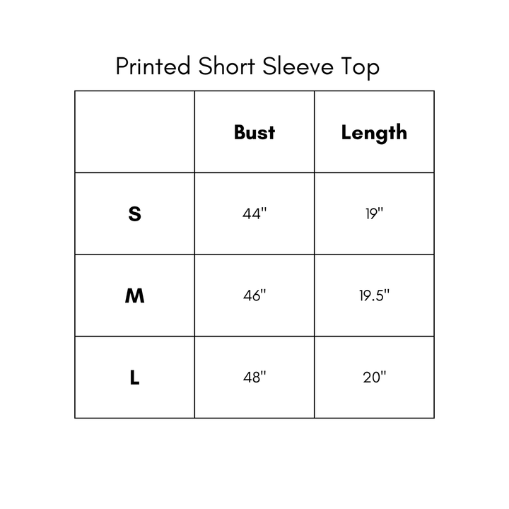 Printed Short Sleeve Top