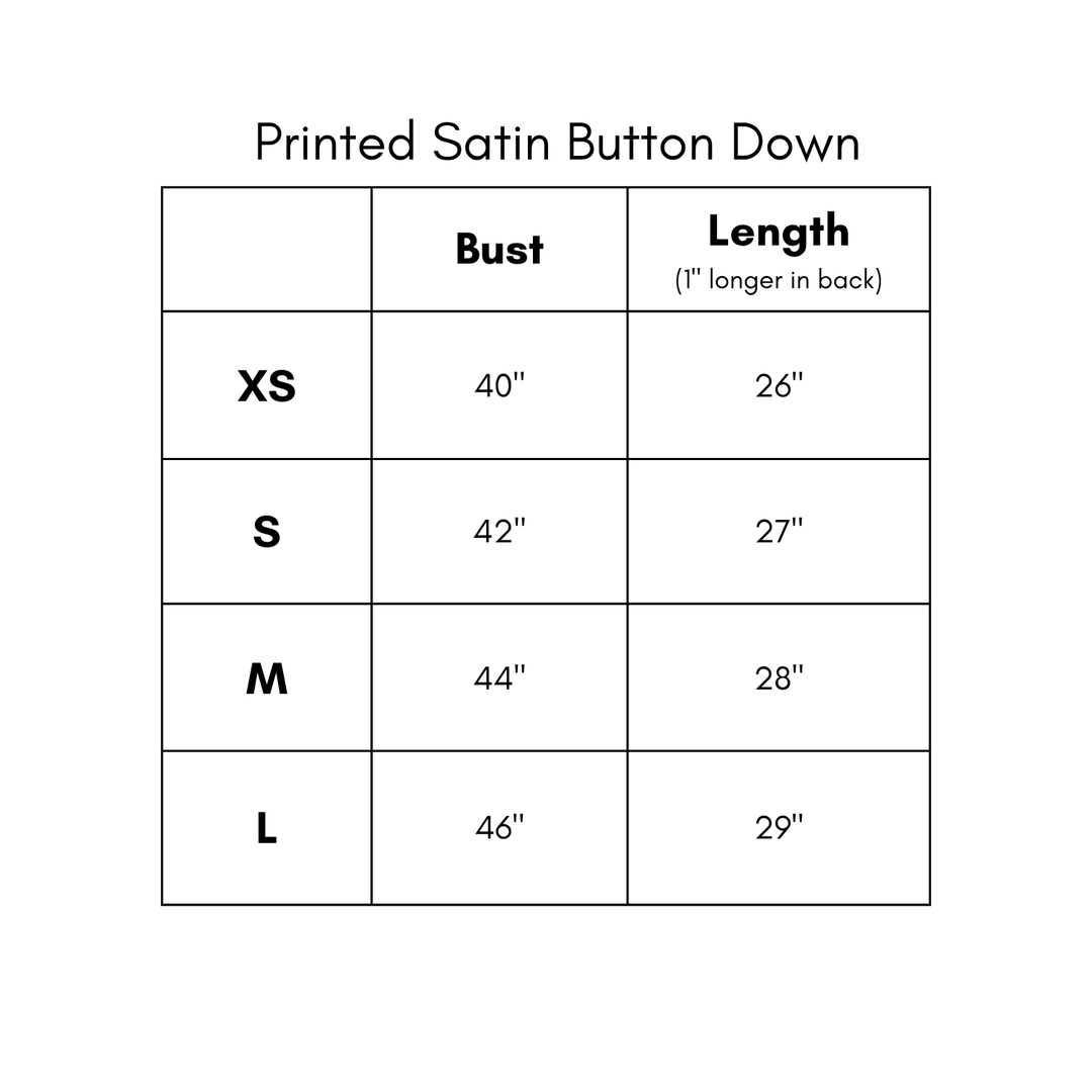 Printed Satin Button Down