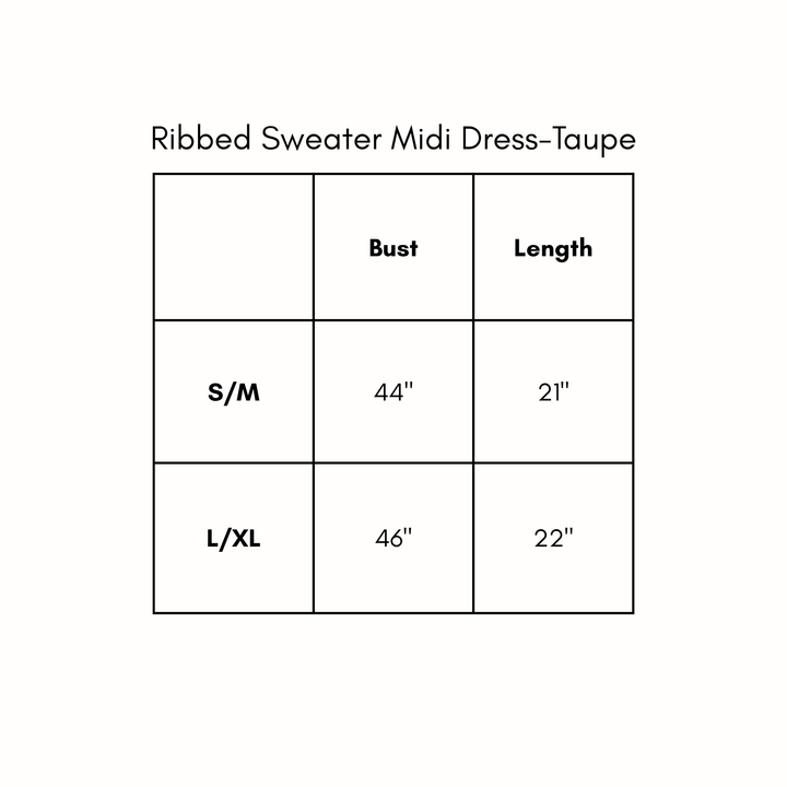 Ribbed Sweater Midi Dress - Taupe