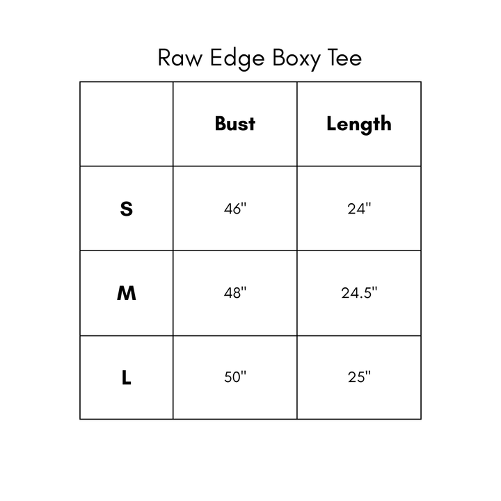 Raw Edge Boxy Tee - Sky