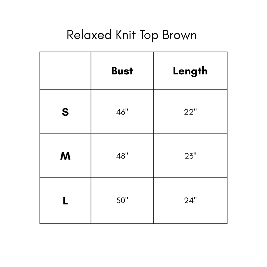 Relaxed Knit Top - Brown