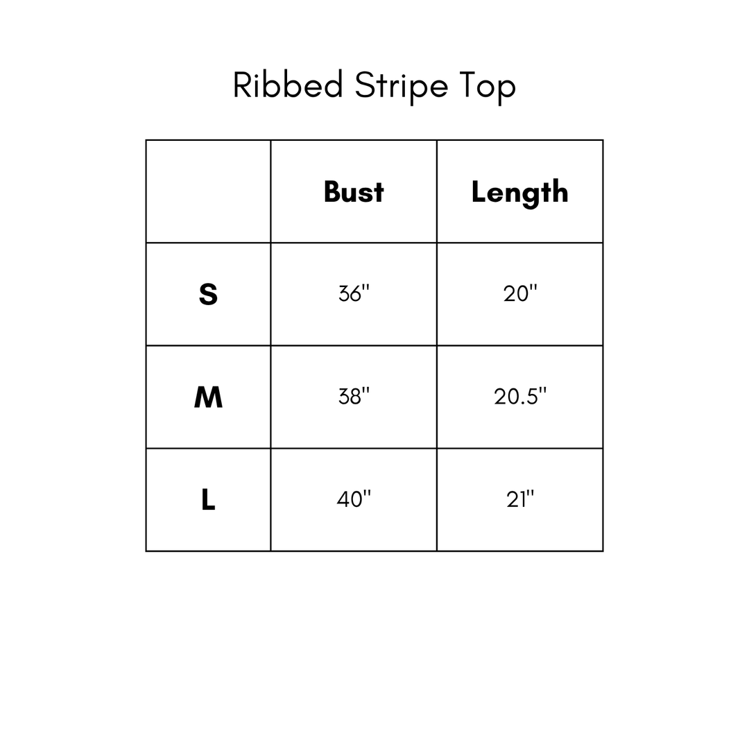 Ribbed Stripe Top - White/Taupe
