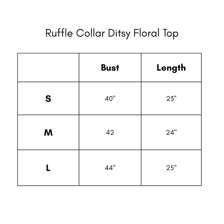 Ruffle Collar Ditsy Floral Top