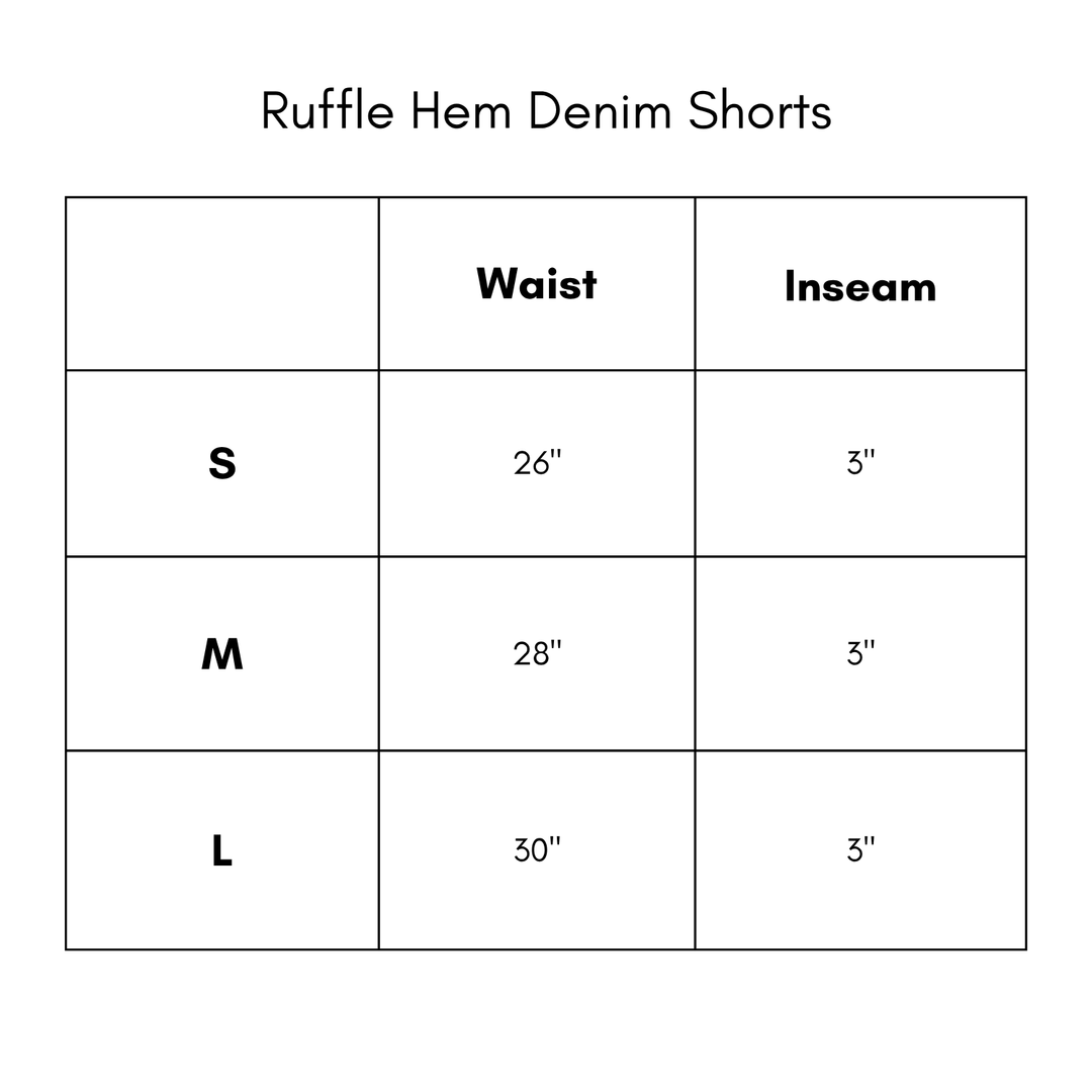 Ruffle Hem Denim Shorts